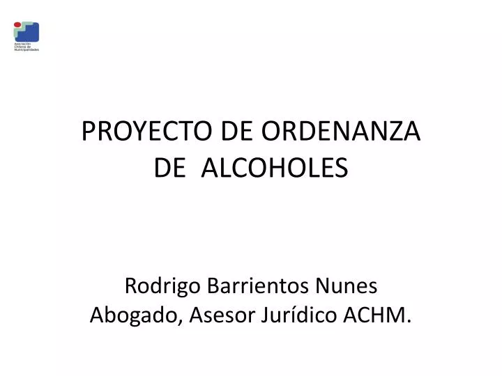 proyecto de ordenanza de alcoholes