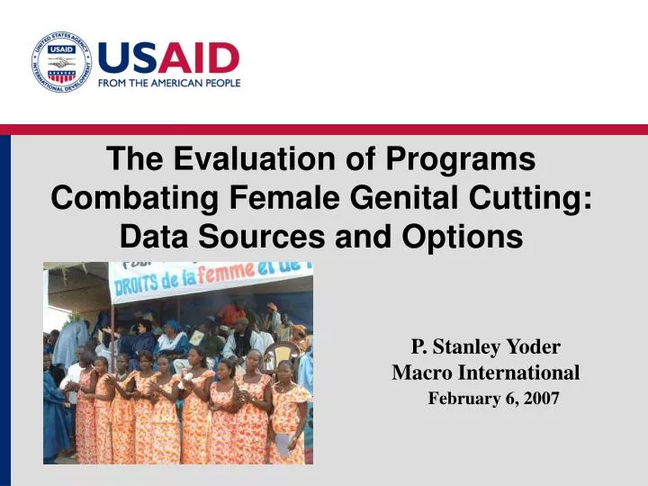 the evaluation of programs combating female genital cutting data sources and options