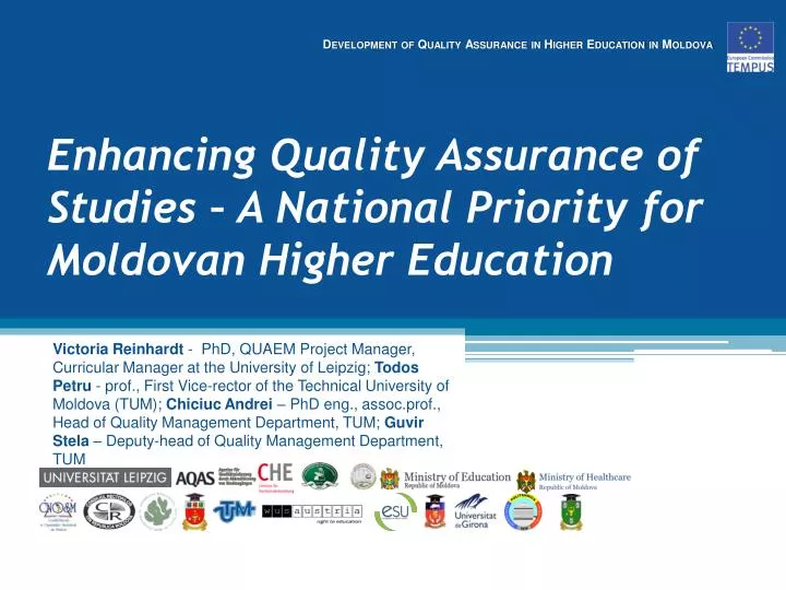 enhancing quality assurance of studies a national priority for moldovan higher education