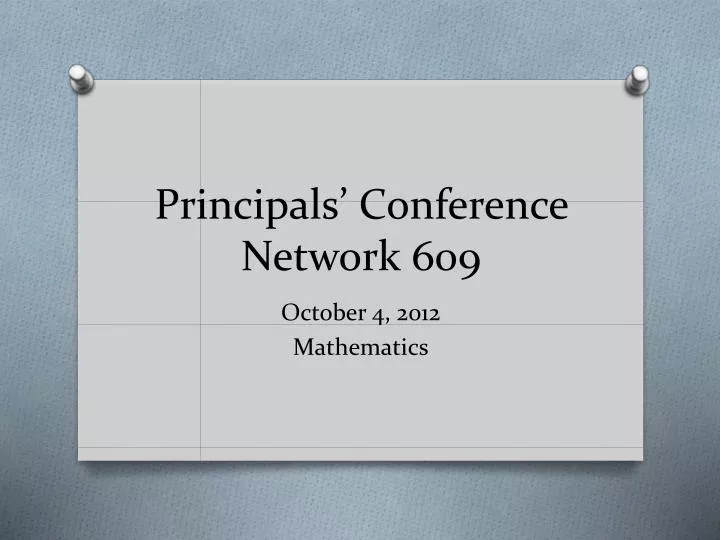 principals conference network 609