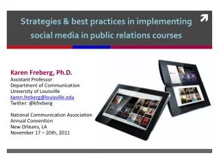 Strategies &amp; best practices in implementing social media in public relations courses