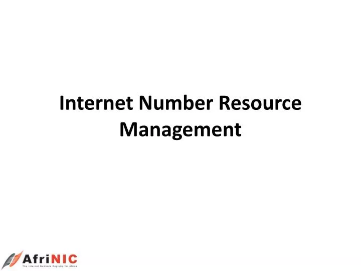 internet number resource management