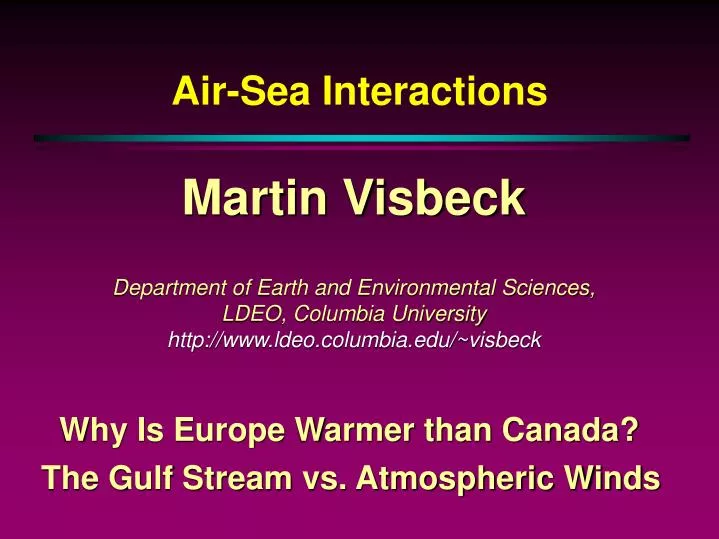 air sea interactions