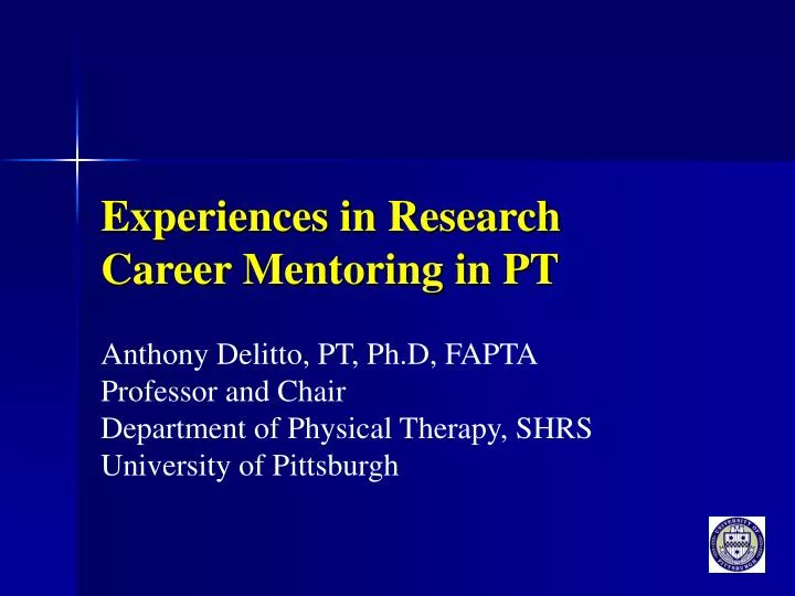experiences in research career mentoring in pt