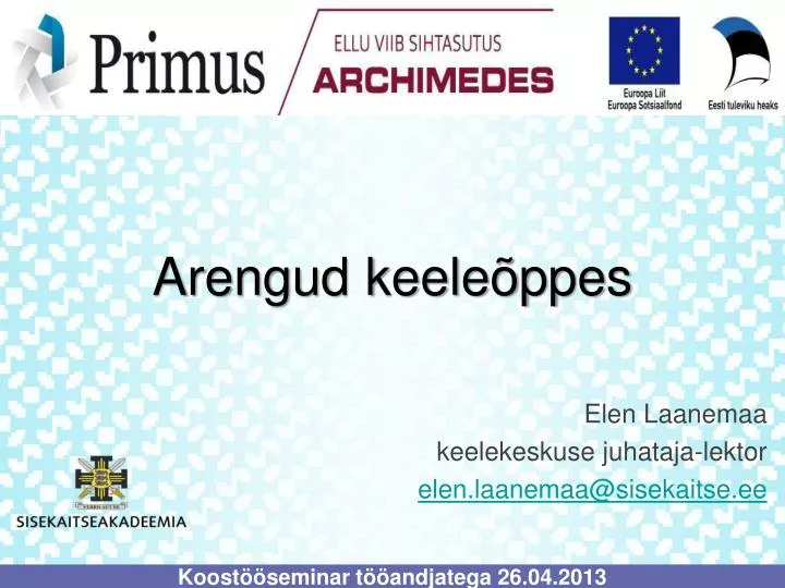 arengud keele ppes