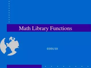 Math Library Functions