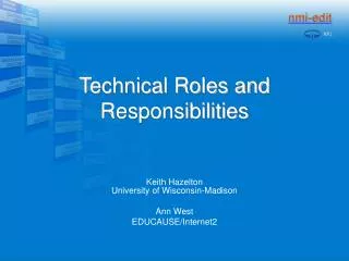 Technical Roles and Responsibilities