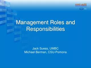 Management Roles and Responsibilities