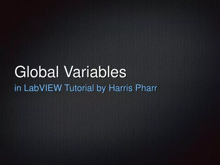 global variables