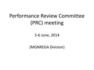 Performance Review Committee (PRC) meeting