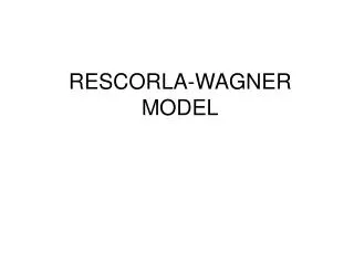 RESCORLA-WAGNER MODEL