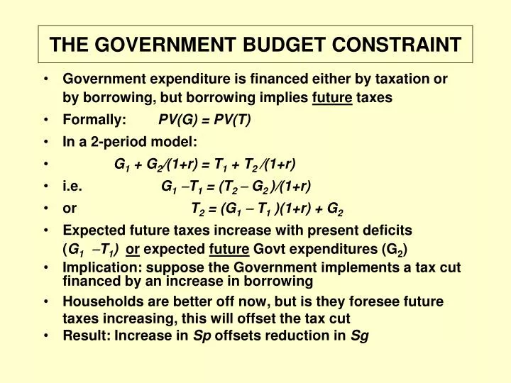 the government budget constraint