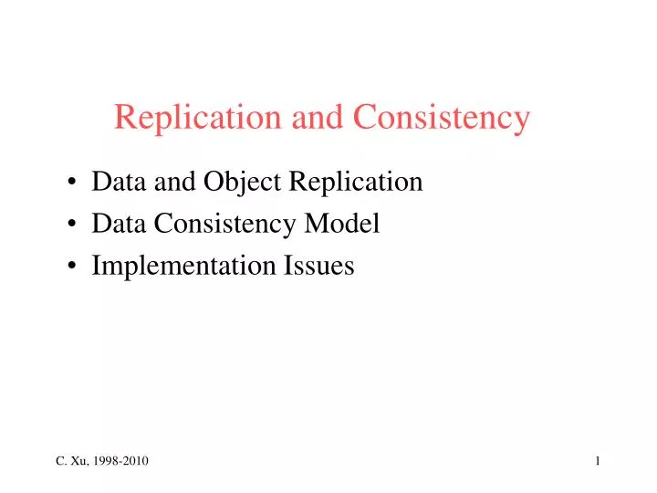 replication and consistency