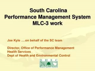 South Carolina Performance Management System MLC-3 work