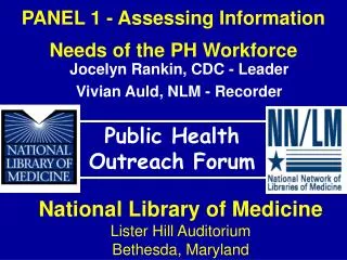 panel 1 assessing information needs of the ph workforce