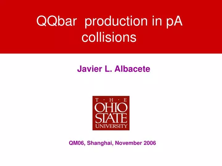 qqbar production in pa collisions