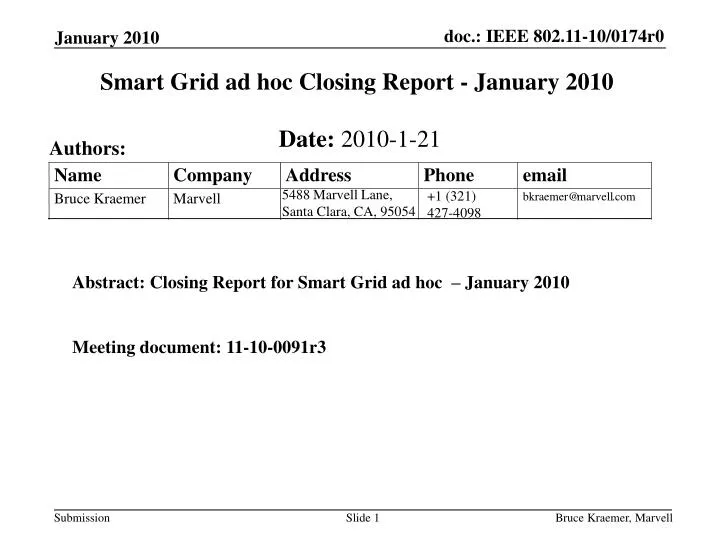 smart grid ad hoc closing report january 2010