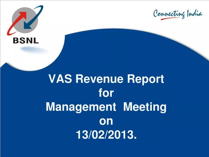 vas revenue report for management meeting on 13 02 2013
