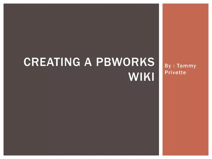 creating a pbworks wiki