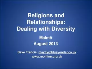 Religions and Relationships: Dealing with Diversity