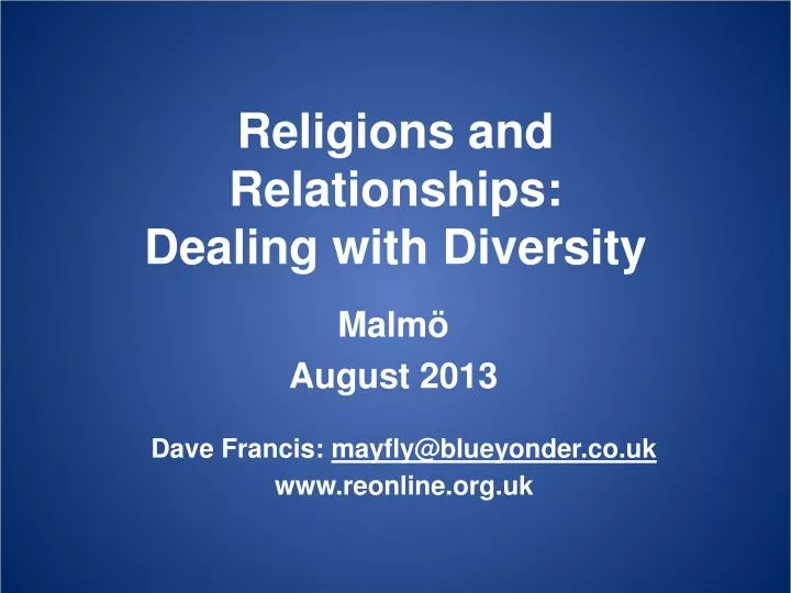 religions and relationships dealing with diversity