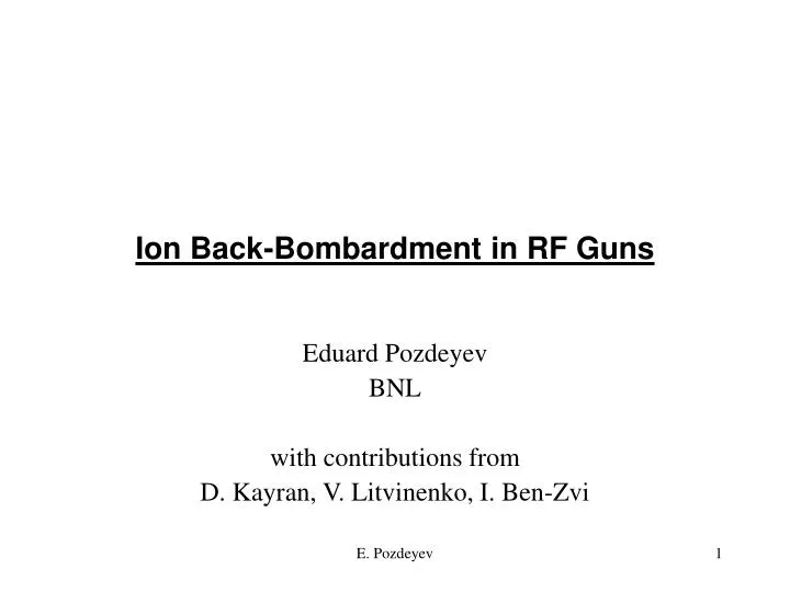 ion back bombardment in rf guns