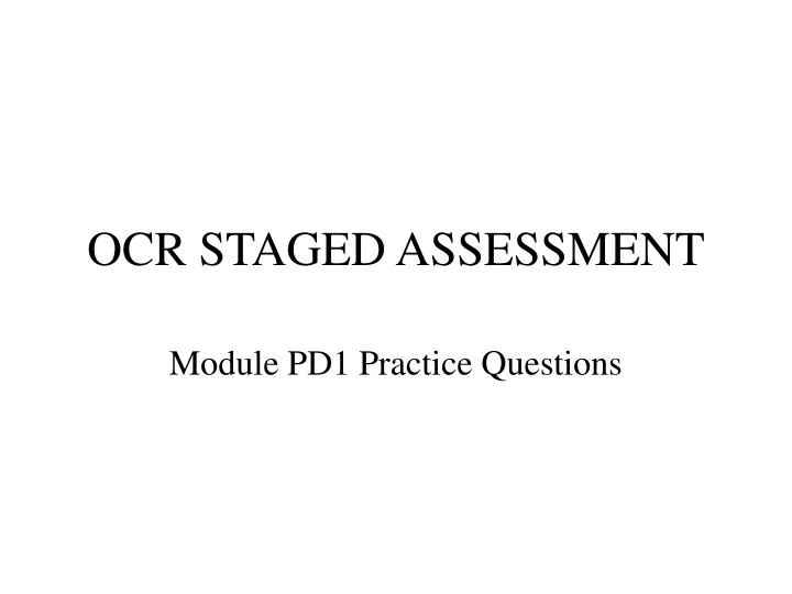 ocr staged assessment