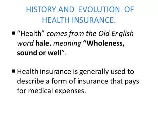 history and evolution of health insurance