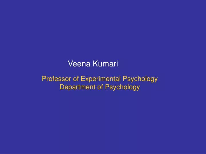 professor of experimental psychology department of psychology