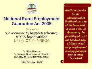 NREGA: Objectives