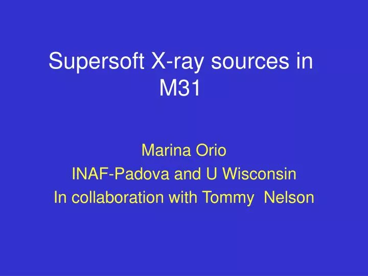 supersoft x ray sources in m31