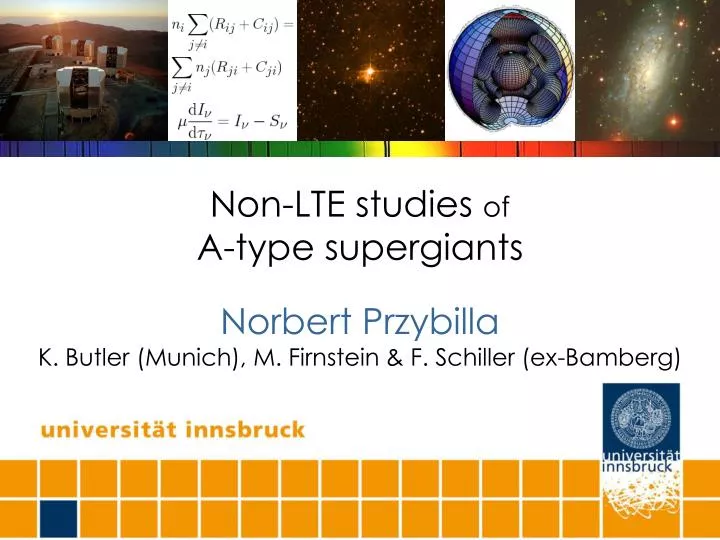 non lte studies of a type supergiants