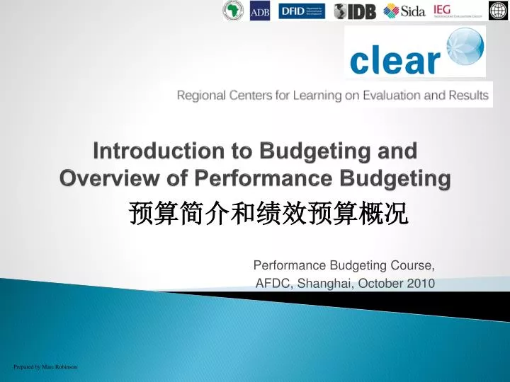 introduction to budgeting and overview of performance budgeting