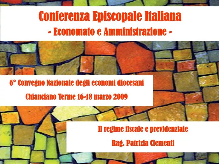 conferenza episcopale italiana economato e amministrazione
