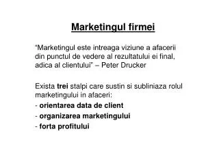 marketingul firmei