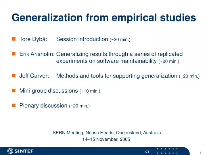 generalization from empirical studies