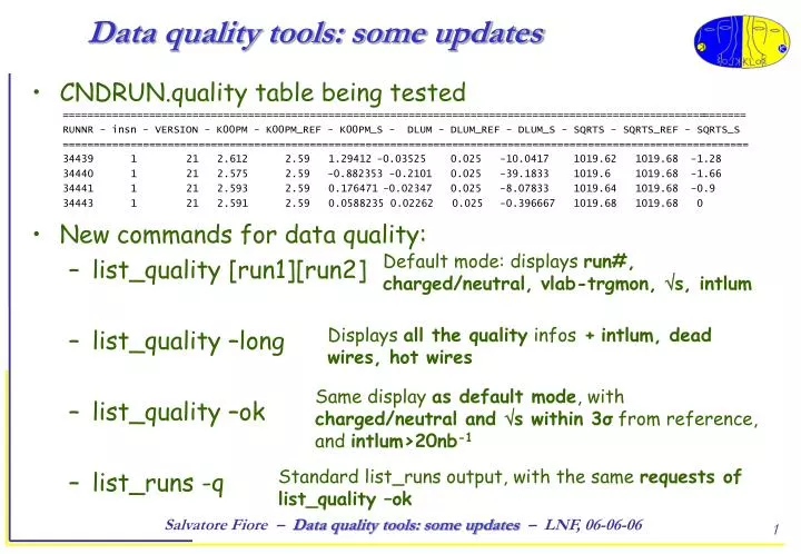 data quality tools some updates