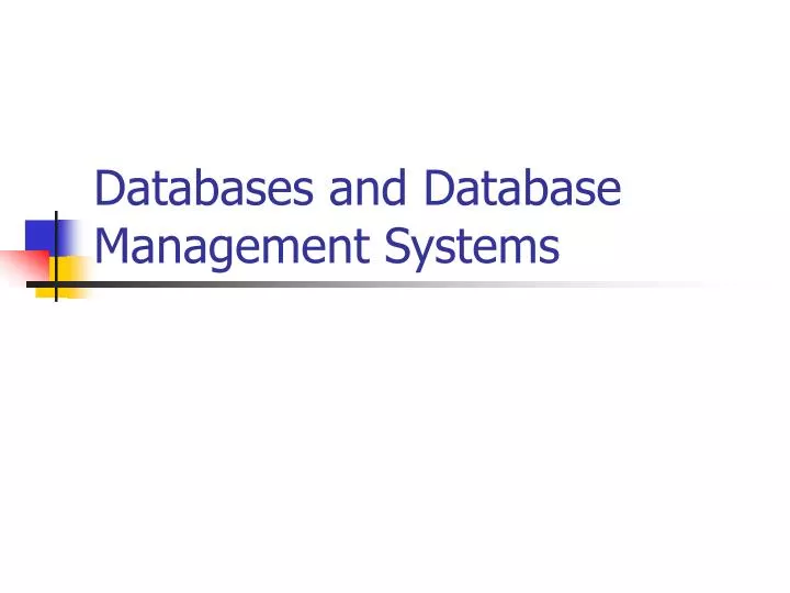 databases and database management systems