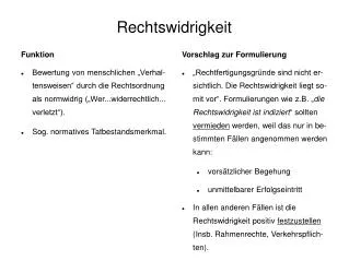 rechtswidrigkeit