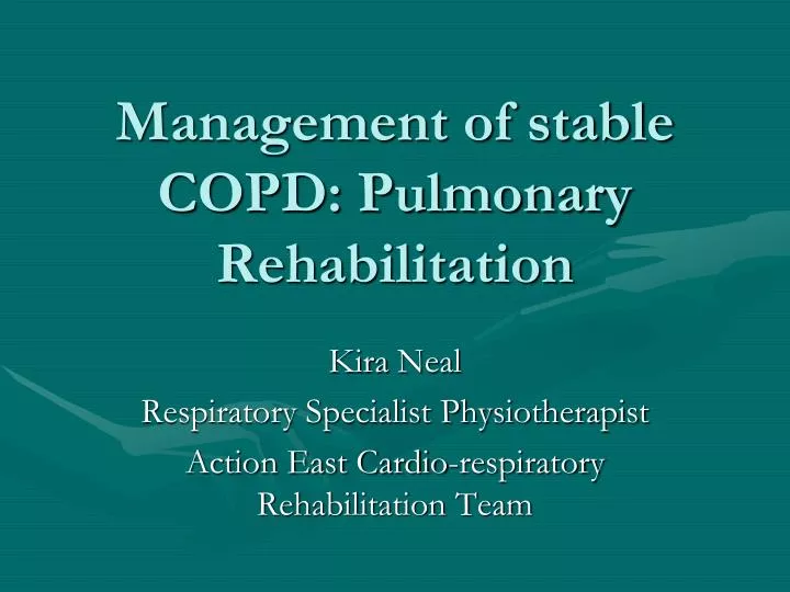 management of stable copd pulmonary rehabilitation