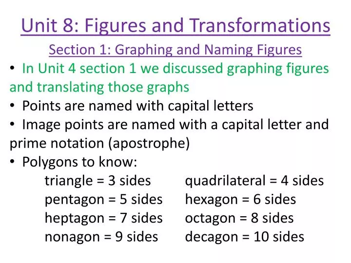 unit 8 figures and transformations