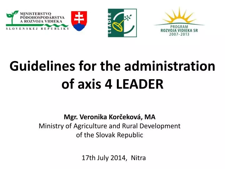guidelines for the administration of axis 4 leader