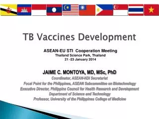 TB Vaccines Development