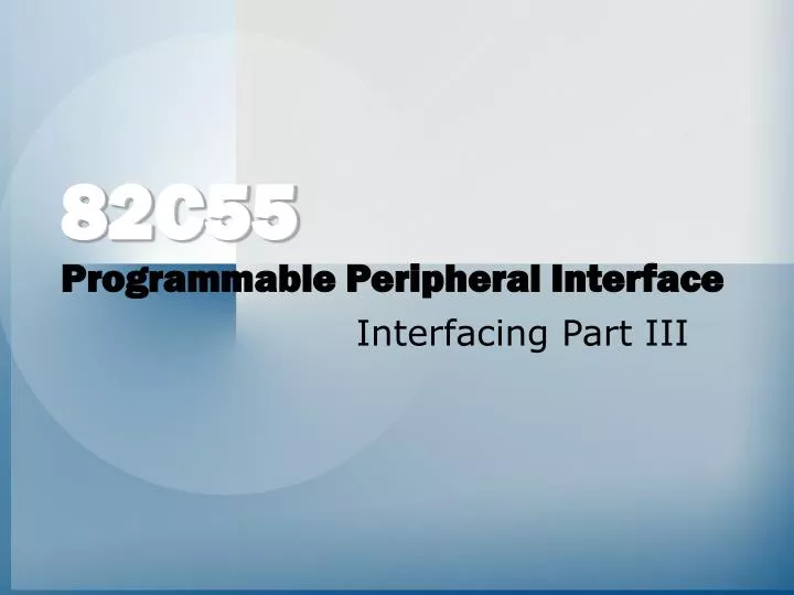82c55 programmable peripheral interface
