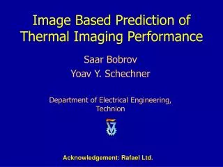 Image Based Prediction of Thermal Imaging Performance