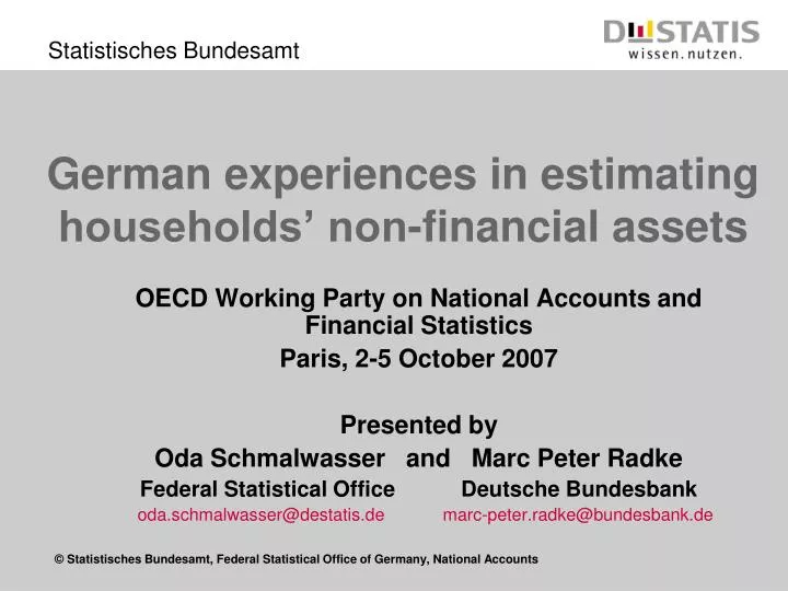 german experiences in estimating households non financial assets