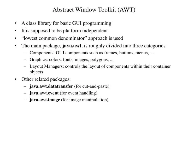 abstract window toolkit awt