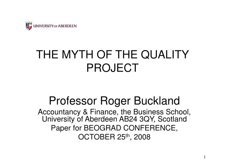 the myth of the quality project