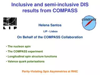 Inclusive and semi-inclusive DIS results from COMPASS