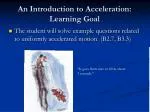 Understanding Acceleration: Definitions and Examples in Physics - slide 1